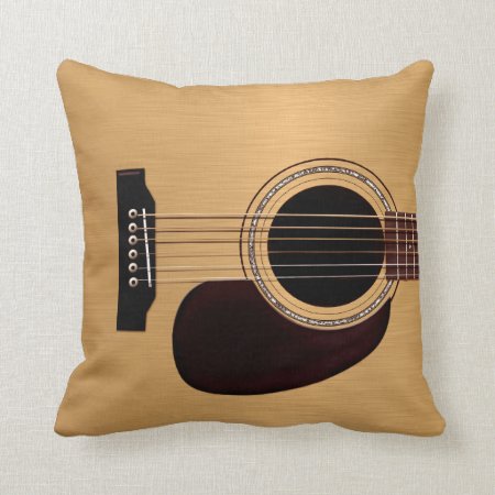 Spruce Top Acoustic Guitar Throw Pillow