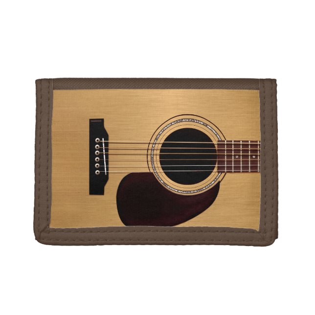 Spruce Top Acoustic Guitar Tri-fold Wallet (Front)