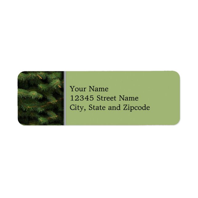 Spruce Tree with Green Background Label (Front)