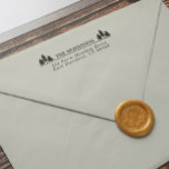 Spruces Rustic Name & Return Address Self-inking Stamp<br><div class="desc">Rustic return address rubber stamp with your name flanked by three spruce trees on either side. Return address stamp with spruce trees for a rustic look,  perfect for rustic weddings,  Christmas mail,  the holiday season and more.</div>