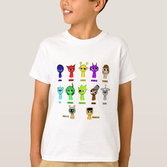 Sprunki - Simon Oren Funbot Pinki Wenda Jevin T-Shirt (Front)
