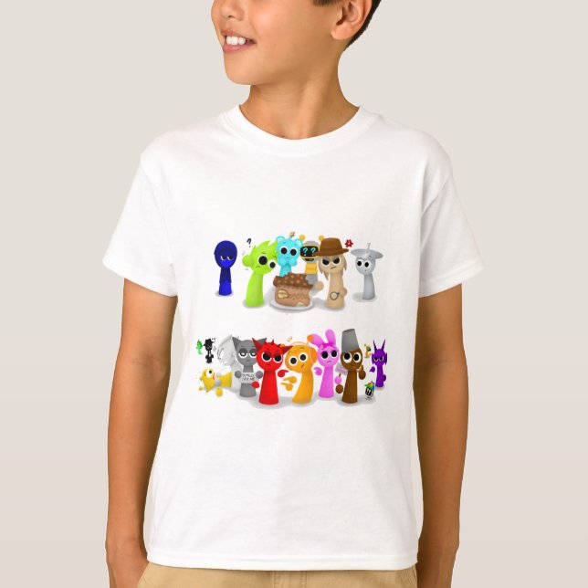Sprunki Sprunky Simon Oren Funbot Pinki Wend in 3D T-Shirt (Front)