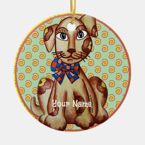 Spud Dog custom name  Ceramic Ornament