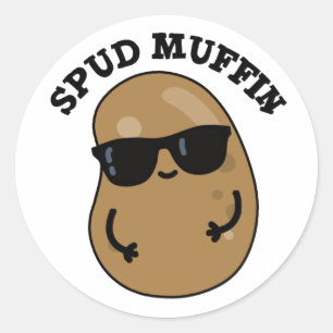 Spud Muffin Funny Potato Pun Classic Round Sticker
