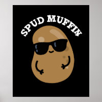 Spud Muffin Funny Potato Pun Dark BG