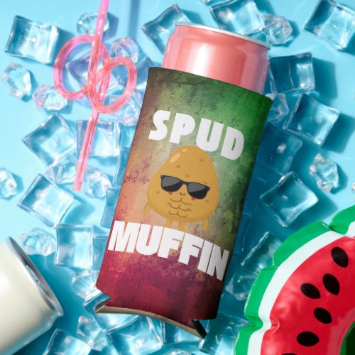 Spud Muffin Funny Potato Pun  Seltzer Can Cooler
