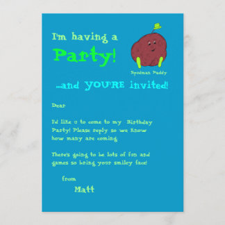 Spudman Paddy party invite