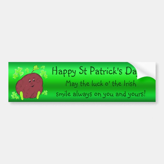 Spudman Paddy St Patrick's Day bumper sticker