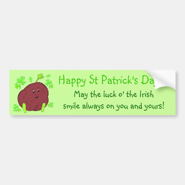 Spudman Paddy St Patrick's Day bumper sticker (Front)