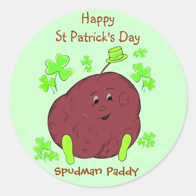 Spudman Paddy St Patrick's Day sticker (Front)