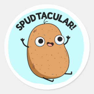 Spudtacular Funny Potato Pun Classic Round Sticker