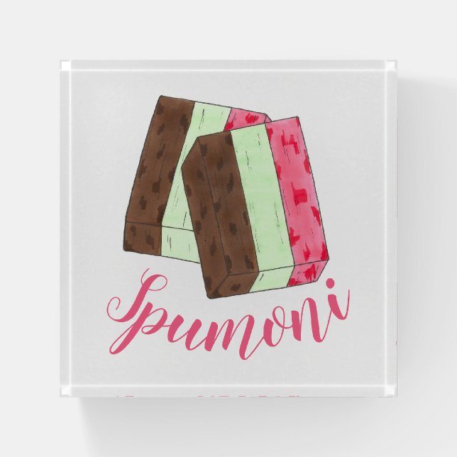 Spumoni Delicious Italian Food Gelato Ice Cream Paperweight (Front)