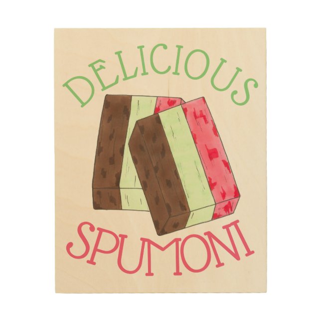 Spumoni Gelato Ice Cream Italian Restaurant Food Wood Wall Art (Front)
