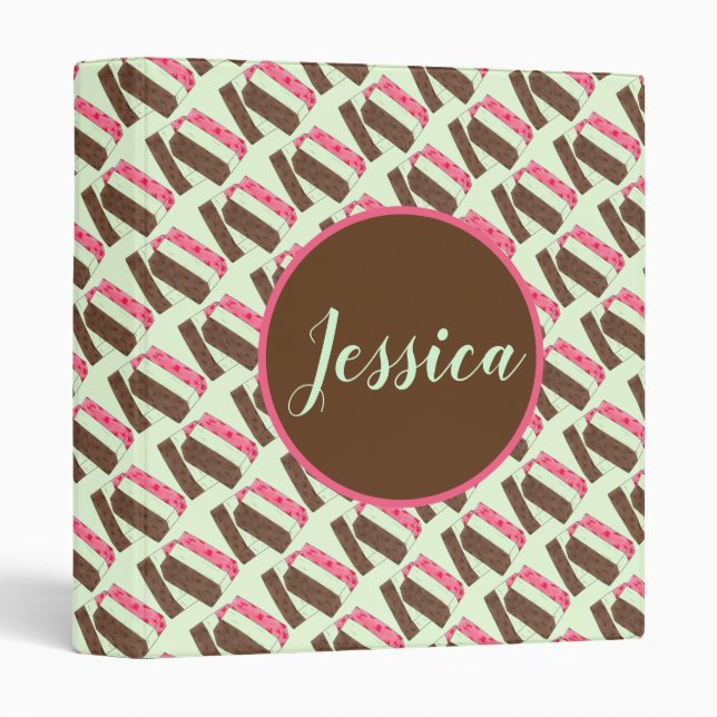 Spumoni Italian Gelato Ice Cream Dessert Spumone 3 Ring Binder (Front/Spine)