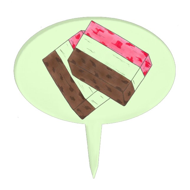 Spumoni Italian Gelato Ice Cream Dessert Spumone Cake Topper (Front)