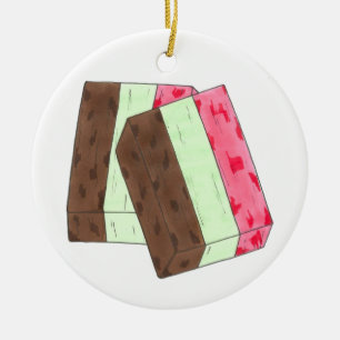 Spumoni Italian Gelato Ice Cream Dessert Spumone Ceramic Ornament