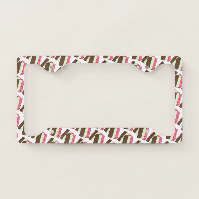 Spumoni Italian Gelato Ice Cream Dessert Spumone License Plate Frame (Front)