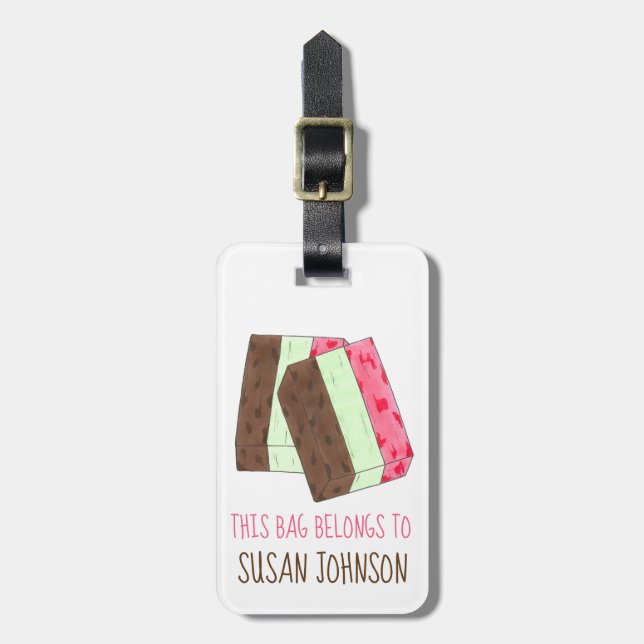 Spumoni Italian Gelato Ice Cream Dessert Spumone Luggage Tag (Front Vertical)