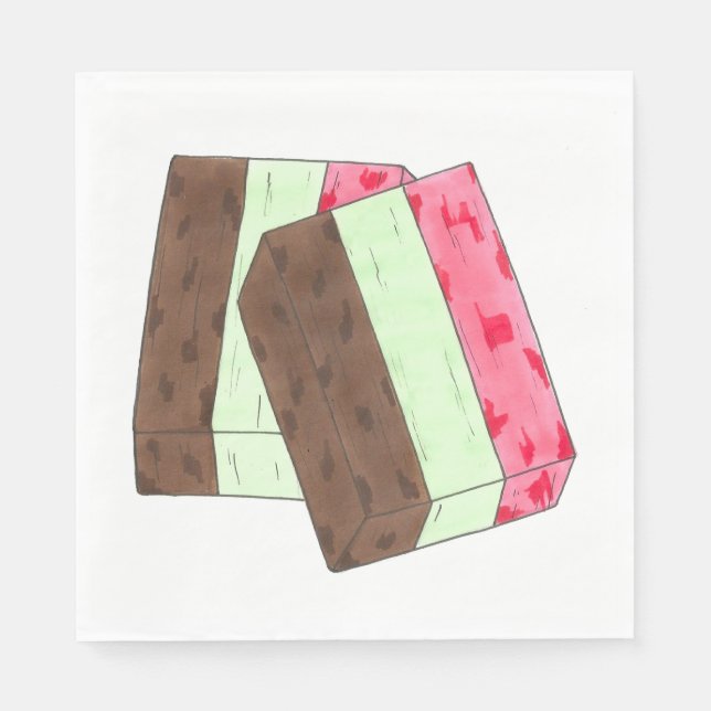 Spumoni Italian Gelato Ice Cream Dessert Spumone Napkins (Front)