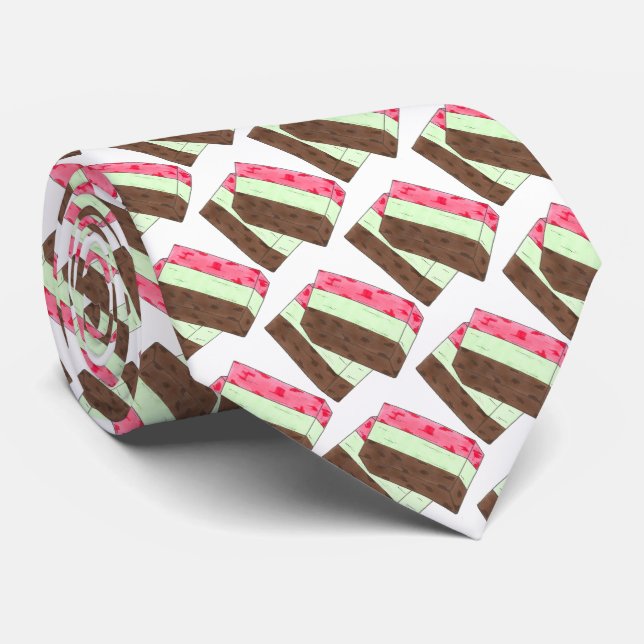 Spumoni Italian Gelato Ice Cream Dessert Spumone Neck Tie (Rolled)