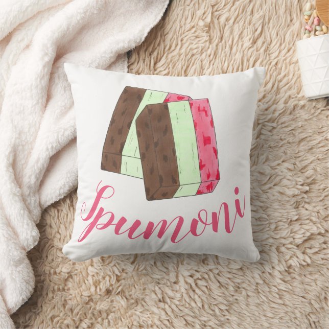 Spumoni Italian Gelato Ice Cream Dessert Spumone Throw Pillow (Blanket)