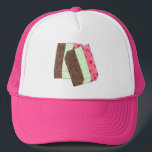 Spumoni Italian Gelato Ice Cream Dessert Spumone Trucker Hat<br><div class="desc">Illustration features a delicious Italian spumoni gelato dessert, with layers of cherry, mint, and chocolate ice cream, and bits of cherries, fruits and nuts. Ideal for your favorite ice cream aficionado, spumone fan, or lover of Italian food classics! This Italian food design is also available on other products. Lots of...</div>