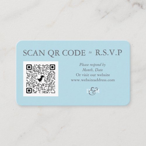 Spun Sugar Blue Colored QR Code Enclosure Card