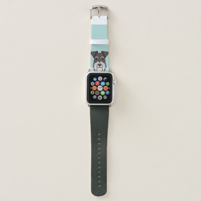 Spunky Miniature Schnauzer Pet Puppy Dog Terrier Apple Watch Band (Front)