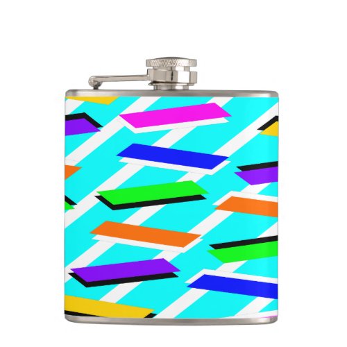 Spunky Neon  Abstract Flask