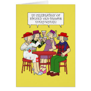 Spunky Old Broads Month February Cartoon Ladies Cards