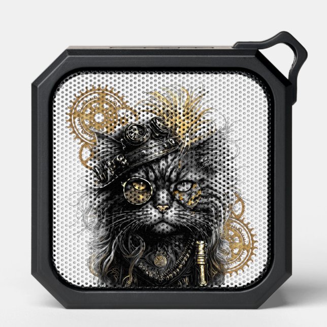Spunky Paws The Funky Steampunk Cat  Bluetooth Speaker (Front)