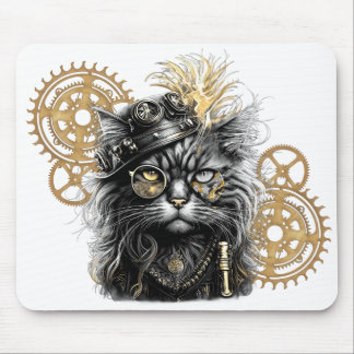 Spunky Paws The Funky Steampunk Cat Mouse Pad