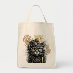 Spunky Paws The Funky Steampunk Cat  Tote Bag