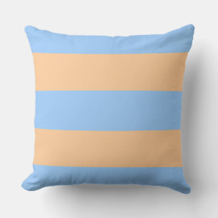 Spunky Periwinkle and Orange Stripes Throw Pillow