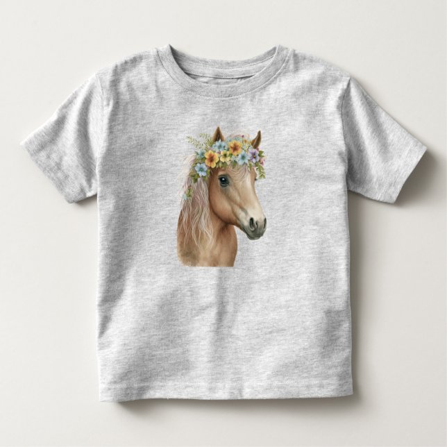 Spunky Pony Flower Crown Child's Tee (Front)