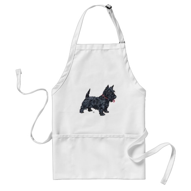Spunky Scottie Dog Adult Apron (Front)