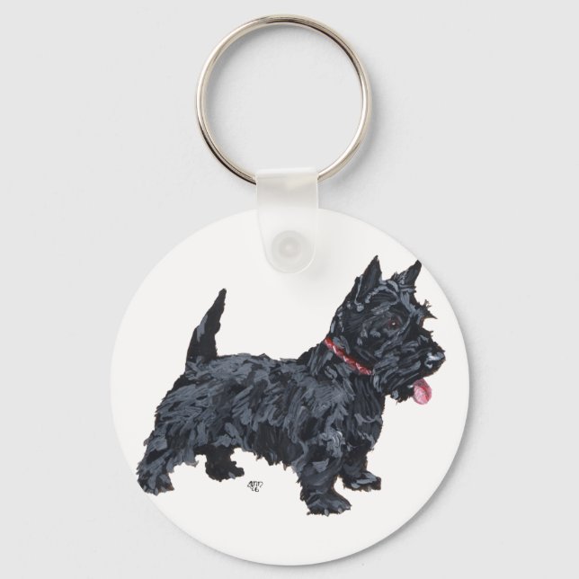 Spunky Scottie Dog Keychain (Front)
