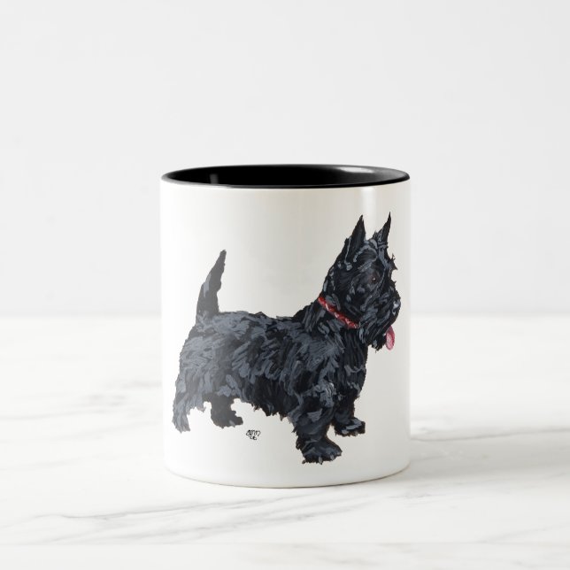 Spunky Scottie Dog Two-Tone Coffee Mug (Center)