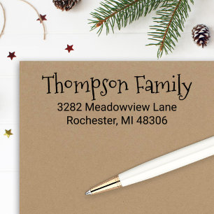 Spunky Script Family Return Address Self-inking Stamp