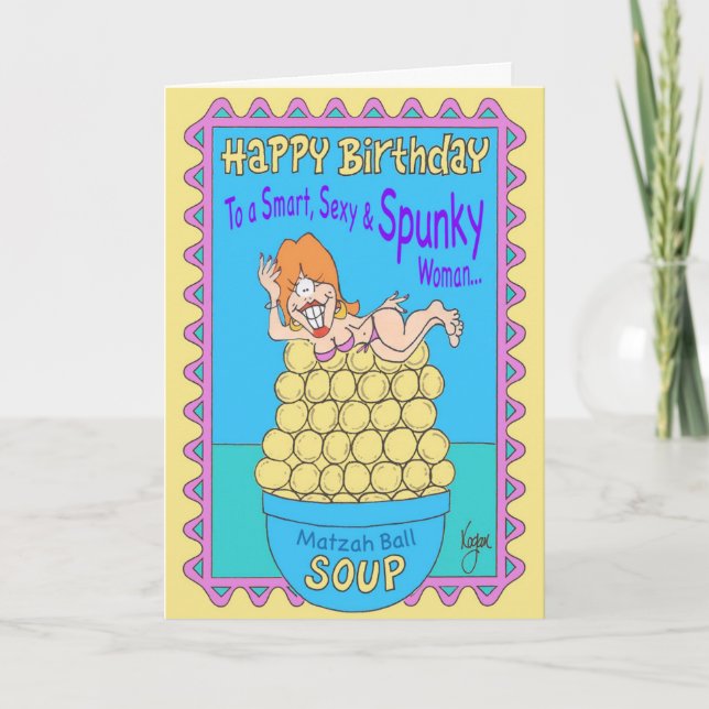 SPUNKY WOMAN Birthday Card (Front)