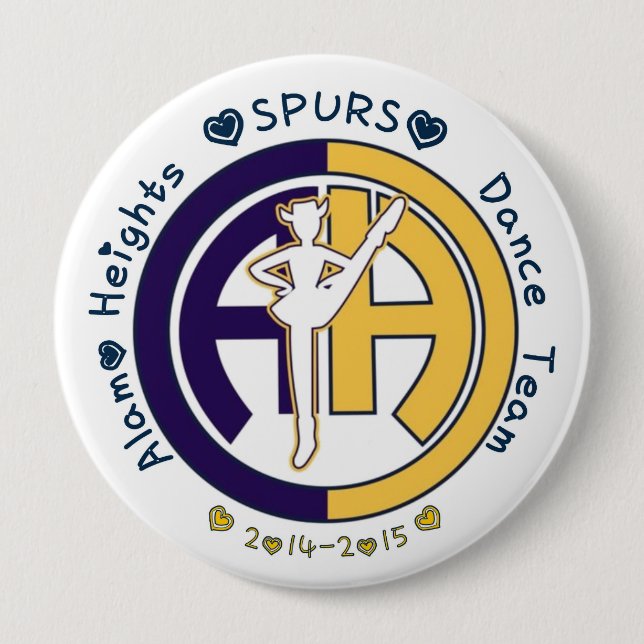 SPURS Alamo Heights HS Dance Team Spirit Button (Front)