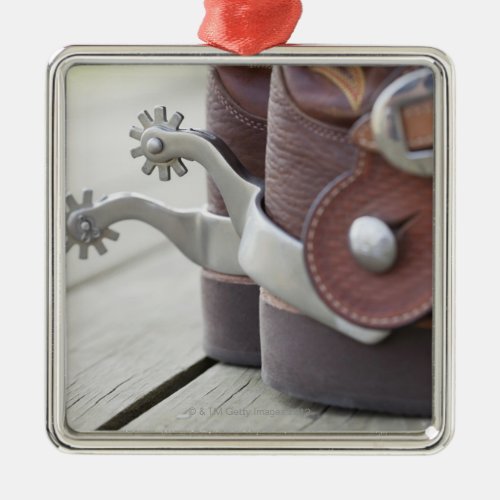 Spurs on cowboy boots metal ornament