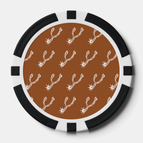 Spurs White Brown Poker Chips