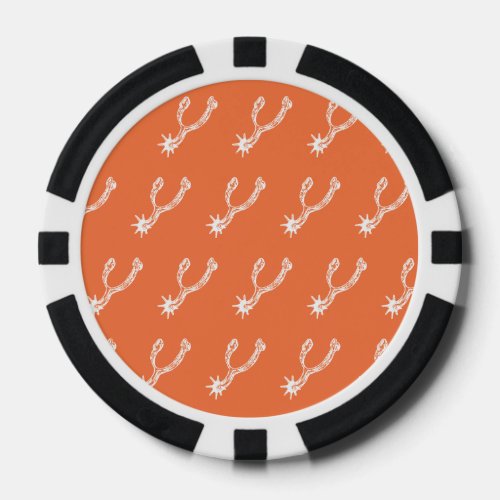 Spurs White Orangeai Poker Chips