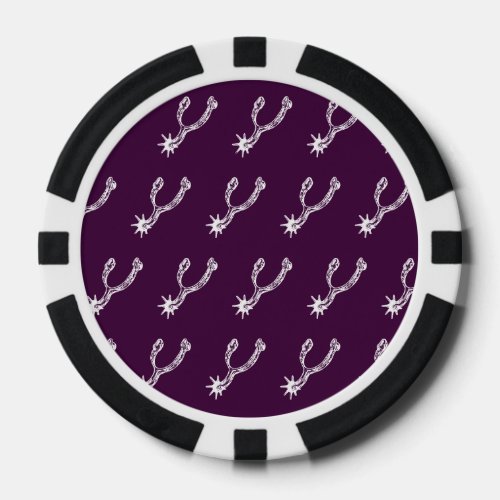 Spurs White Purple Poker Chips