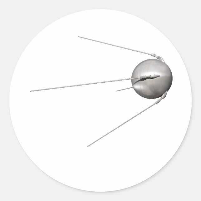 sputnik 1 classic round sticker (Front)