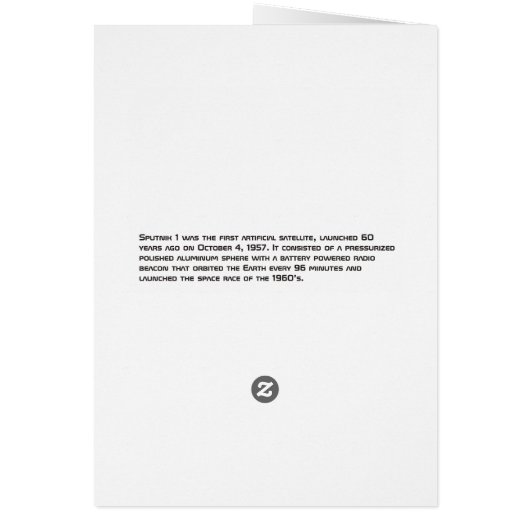 Sputnik 1 Earth Satellite (Back)