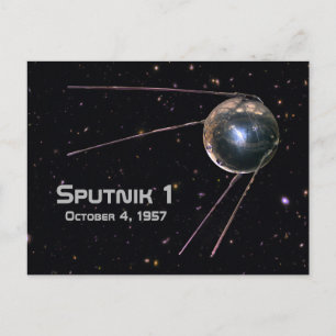 Sputnik 1 Earth Satellite Postcard