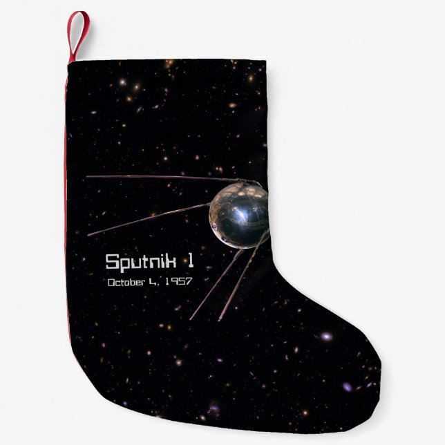 Sputnik 1 Earth Satellite Small Christmas Stocking (Front)