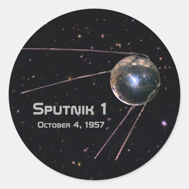 Sputnik 1 Satellite Classic Round Sticker (Front)